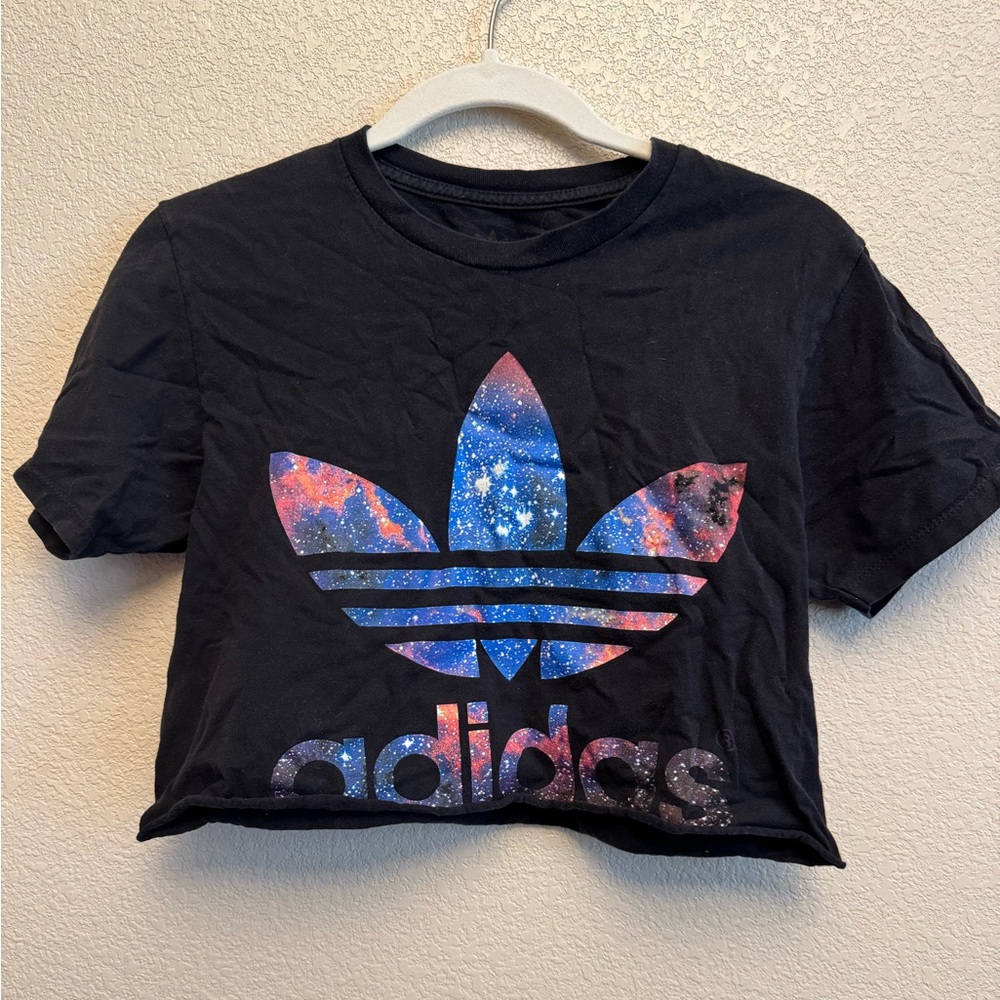 adidas Cropped Galaxy T-Shirt | S